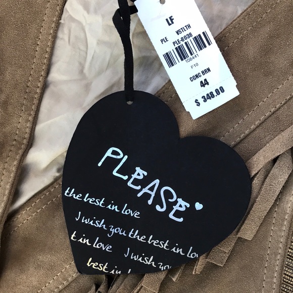 NWT LF Please Leather Suede Fringe Crop Vest - Picture 5 of 10